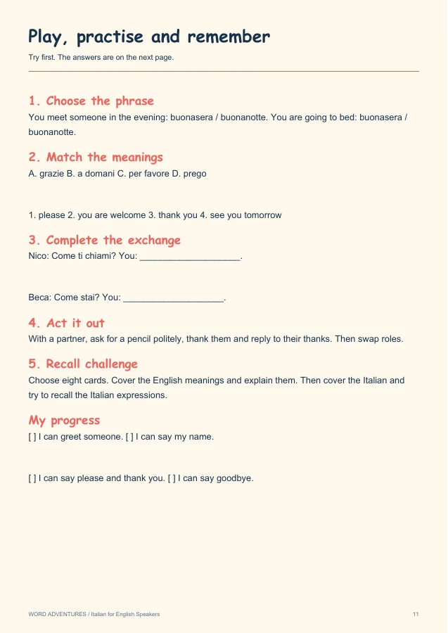 03 · Put it into practice. A real page from the English-supported Italian ebook.